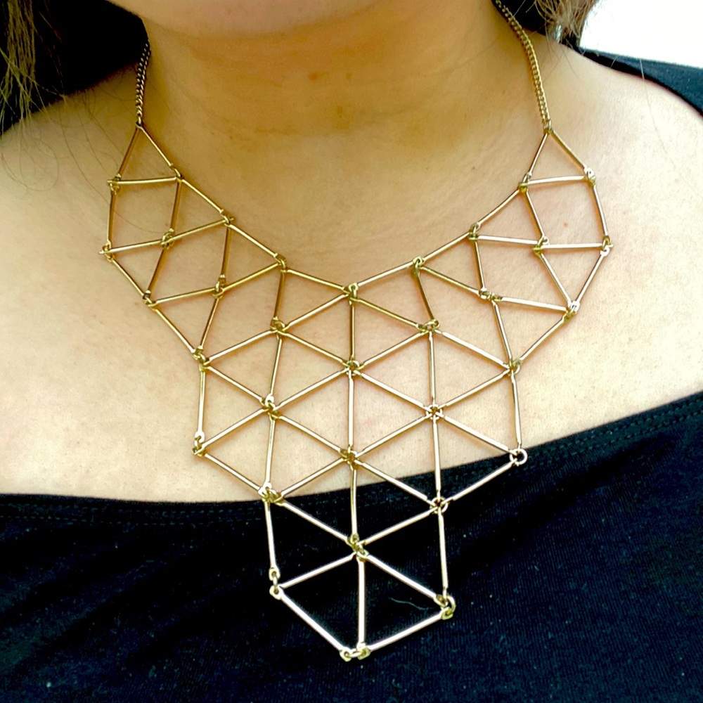 Geometric bib necklace